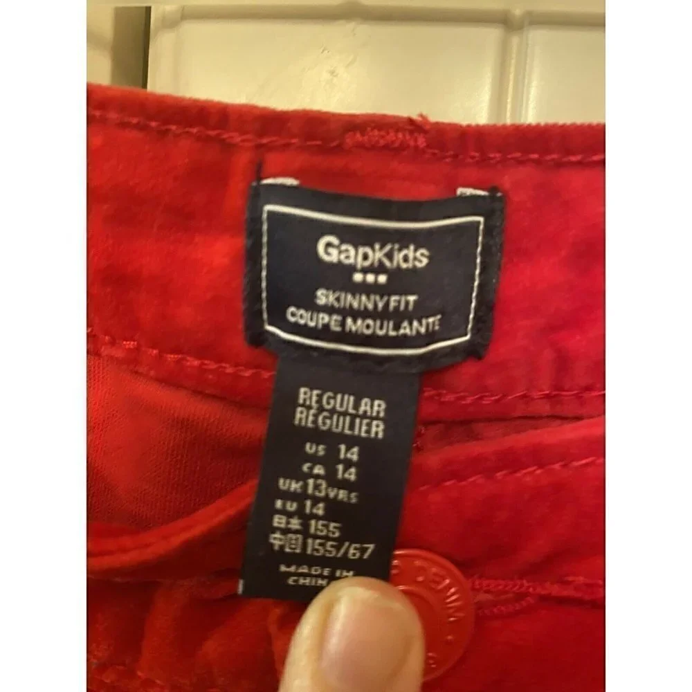 GAP Girl’s Size‎ 14 Red Brushed Cotton Skinny Jean